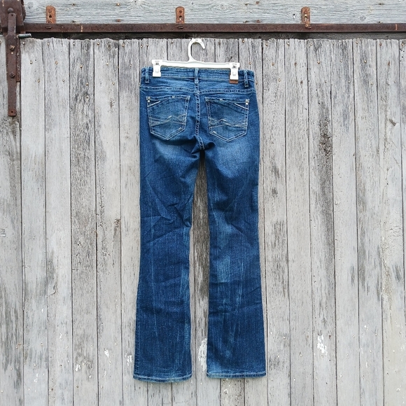 BKE Payton Bootcut Womens 27X33  Dark Wash Fade Cotton Stretch Low Rise Y2K - Picture 3 of 5